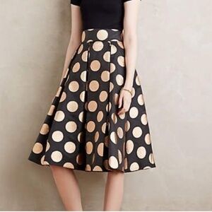 Moulinette Soeurs Anthropologie Moonbeam Polka Dot A-Line Midi Skirt